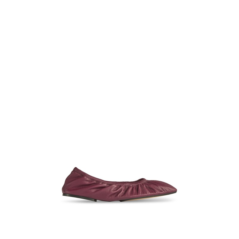 Tayla Bordeaux Nappa Leather Folded Ballerina