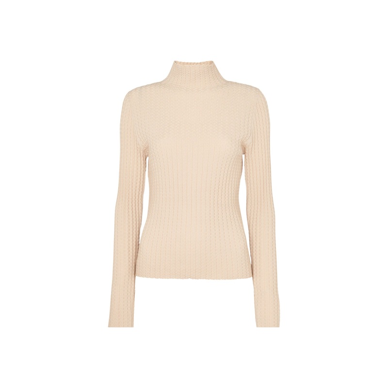 Textured Detail High Neck Knit