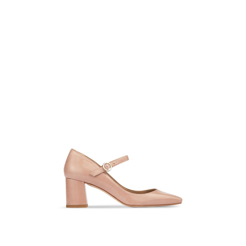 Winter Carnation Mary Jane Block Heel