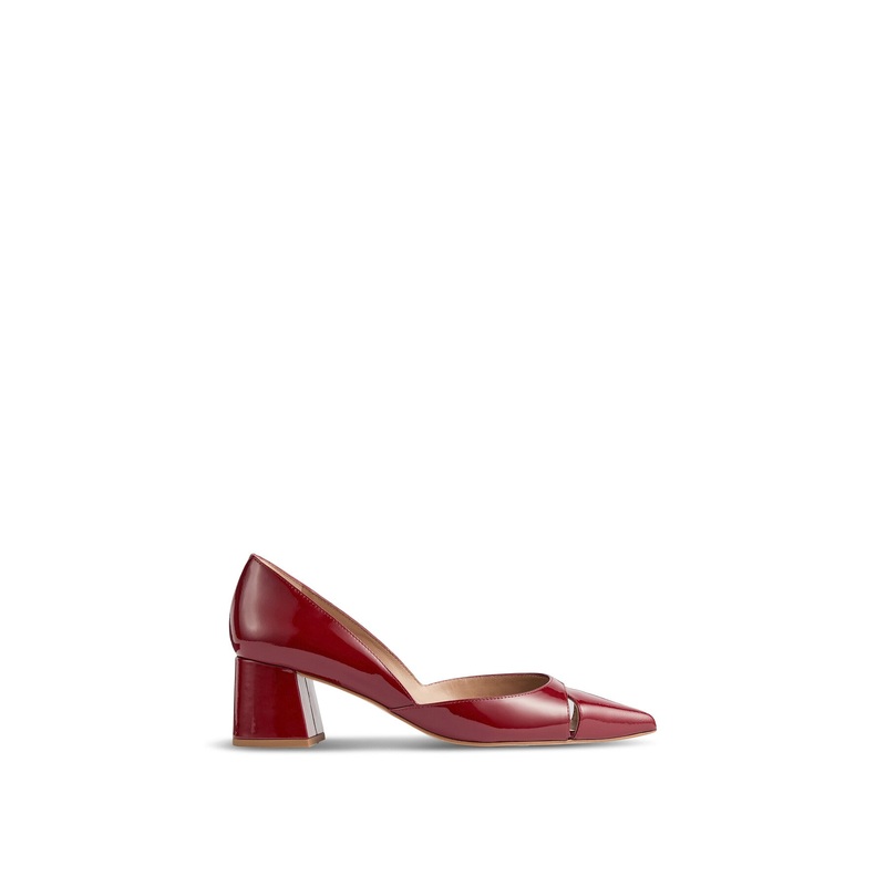 Cecile Patent Cut Out Block Heel Court