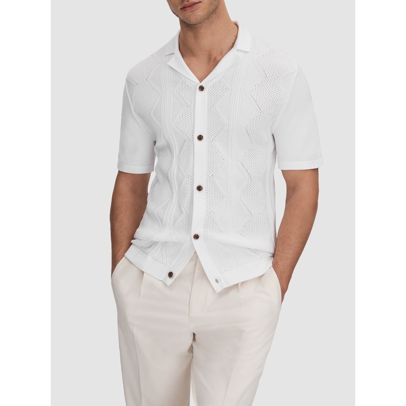 Fortune Cable Knit Cuban Collar Shirt