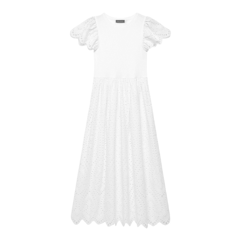 Jersey Broderie Midi Dress