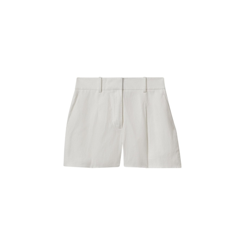 Lori Viscose-Linen Front Pleat Suit Shorts