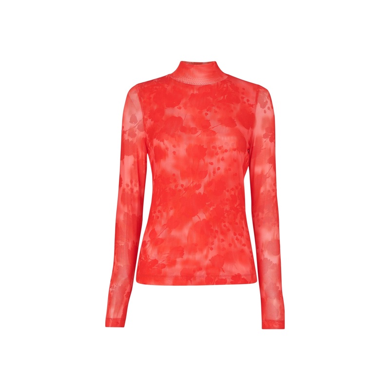 Blurred Blooms Mesh Top