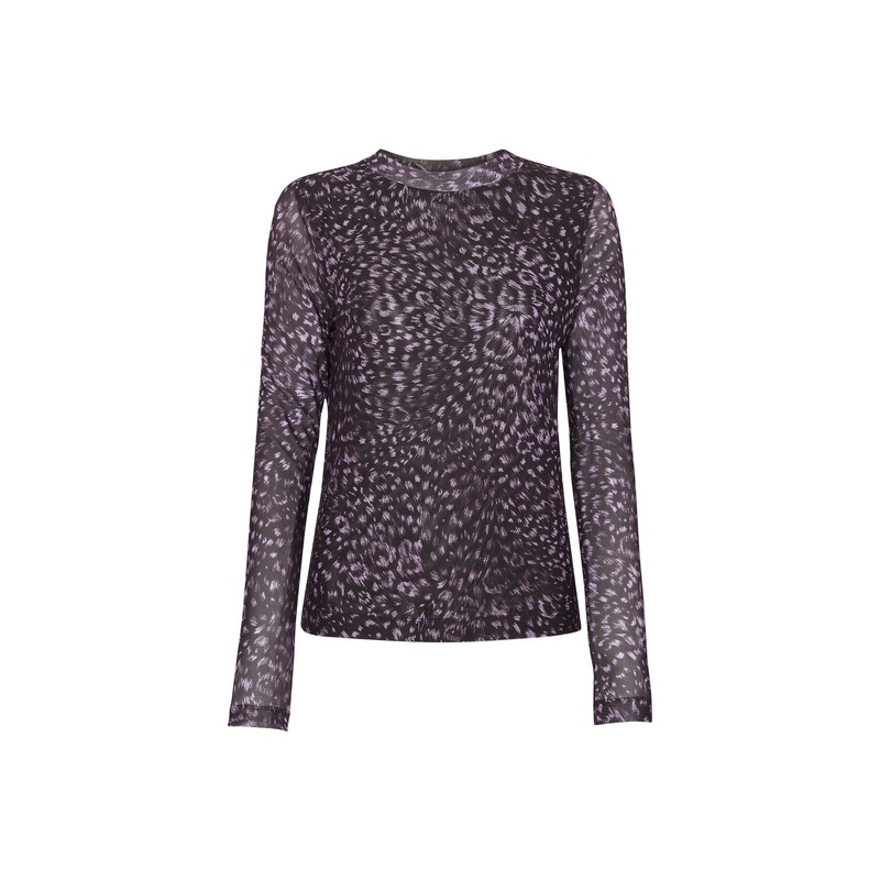 Feather Leopard Mesh Top