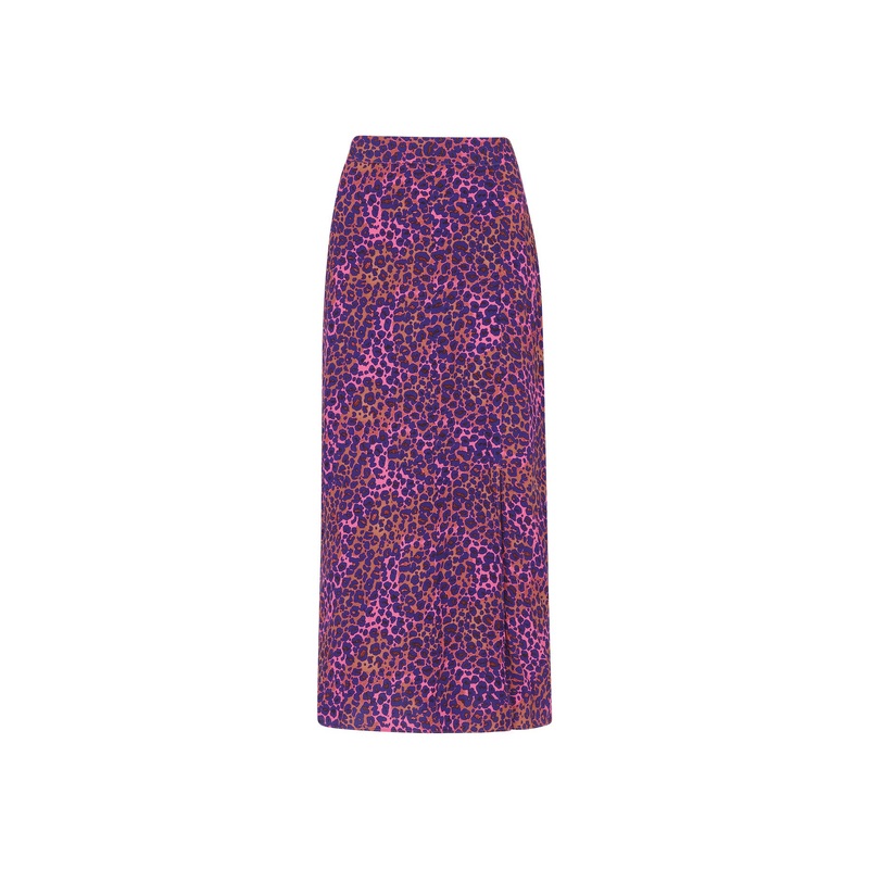 Mottled Leopard Midi Skirt