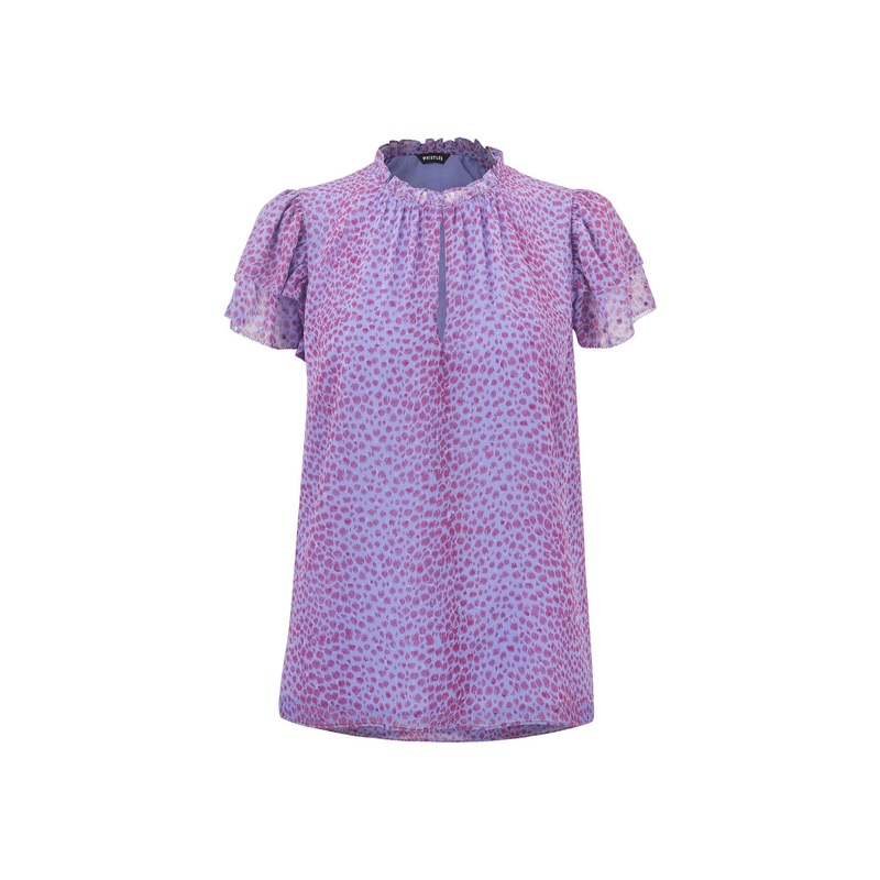 Sketched Cheetah Frill Top