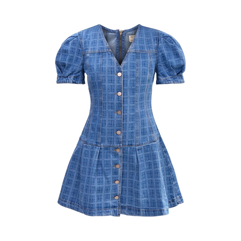 Adeline Shell Mini Dress - Laser Check