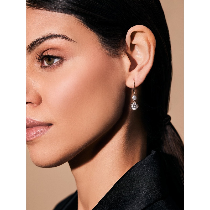 Pe Cz Dbl Drop-gldcry Earring