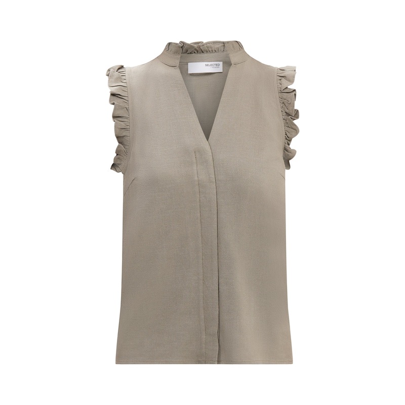 Sun Ruffle Vetiver Top