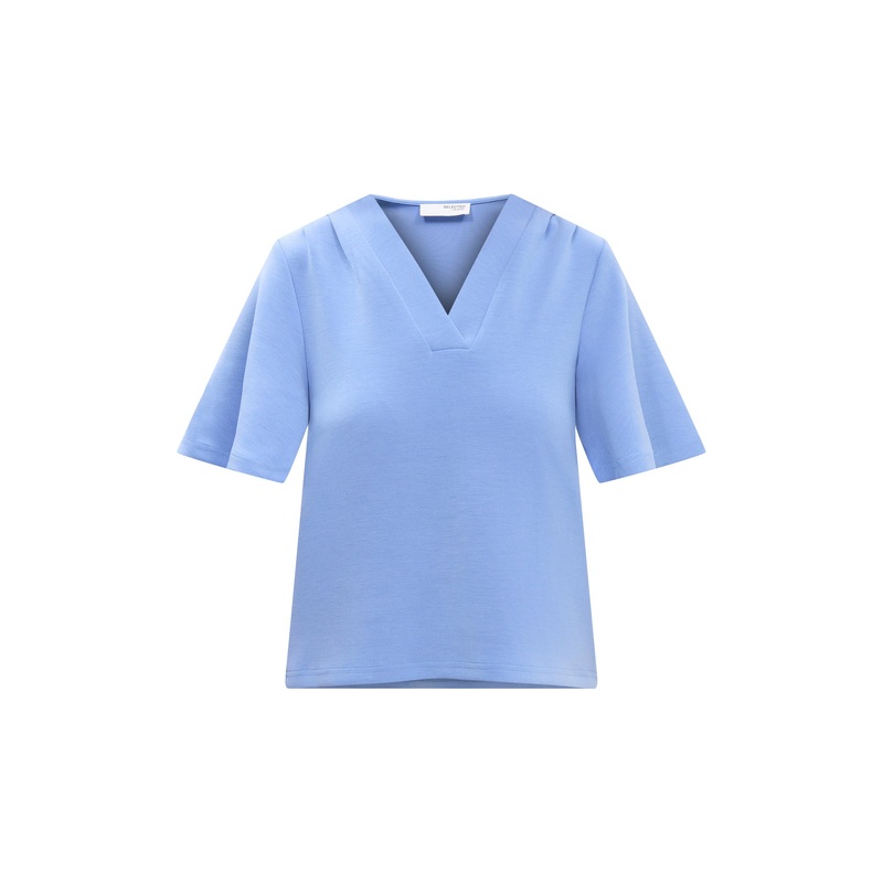 V-neck Cornflower Blue Top