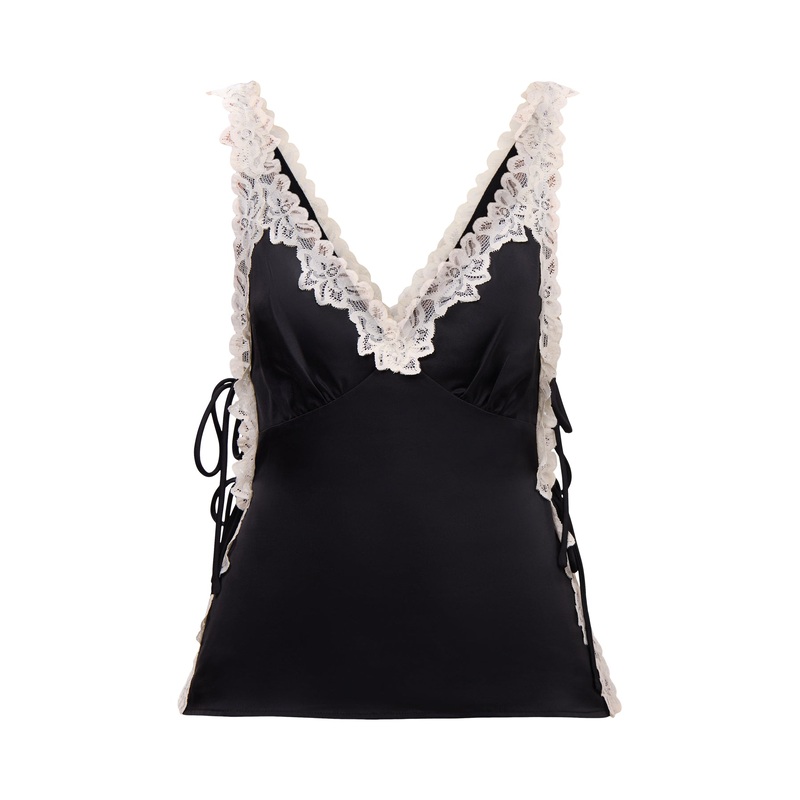 Franca Lace Insert Satin Cami Top