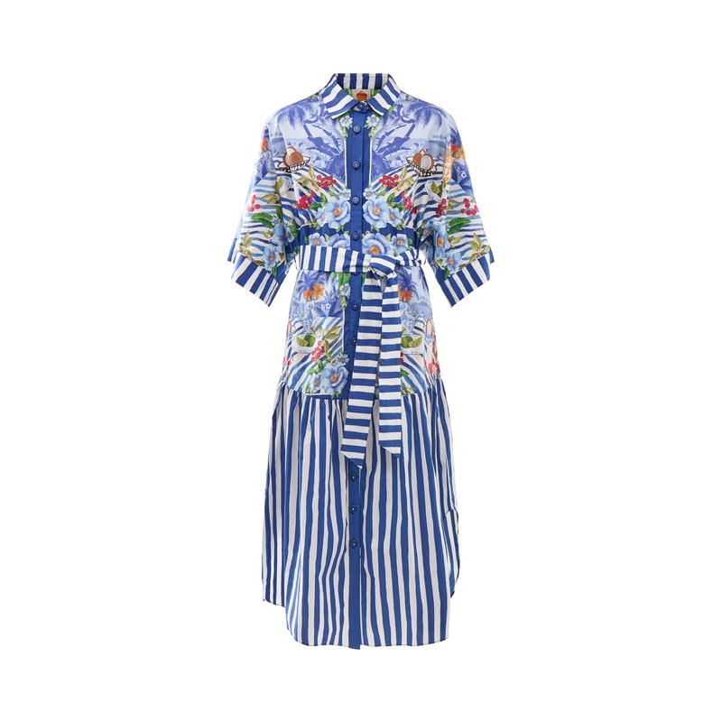 Fresh Table Scarf Blue Midi Dress