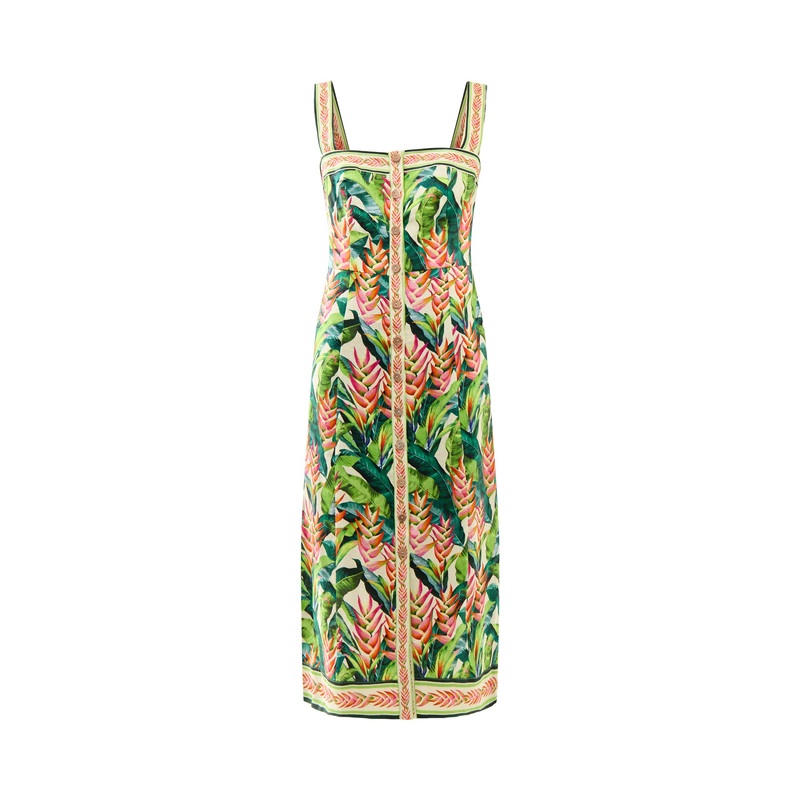 Heli Leaves Pearl Midi Dress