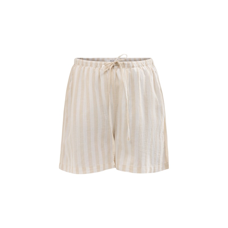 Linen Blend Striped Shorts