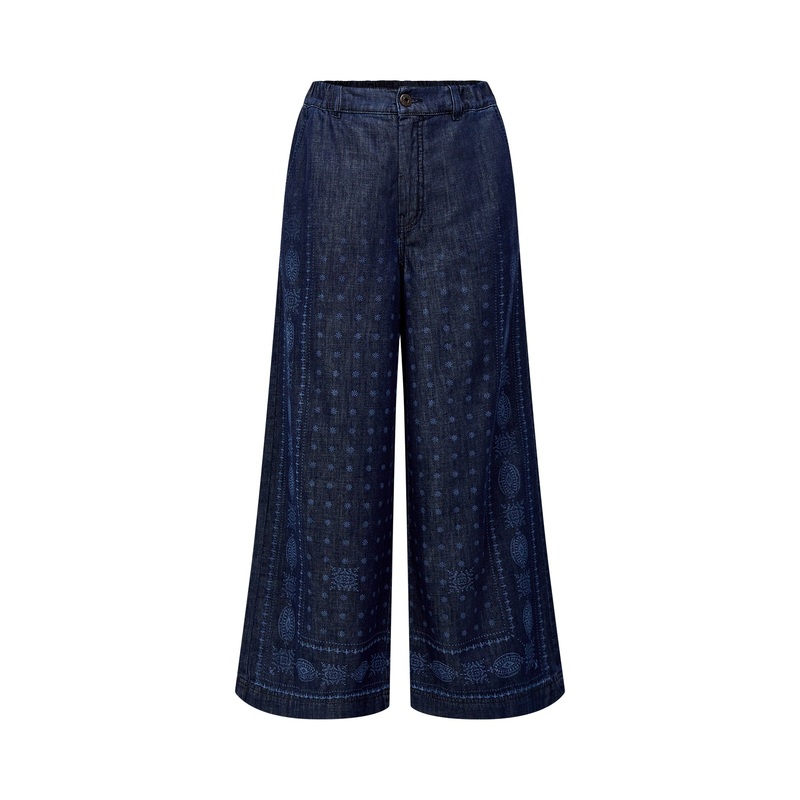 Weekend Micron Printed Wide Leg Denim Trouser