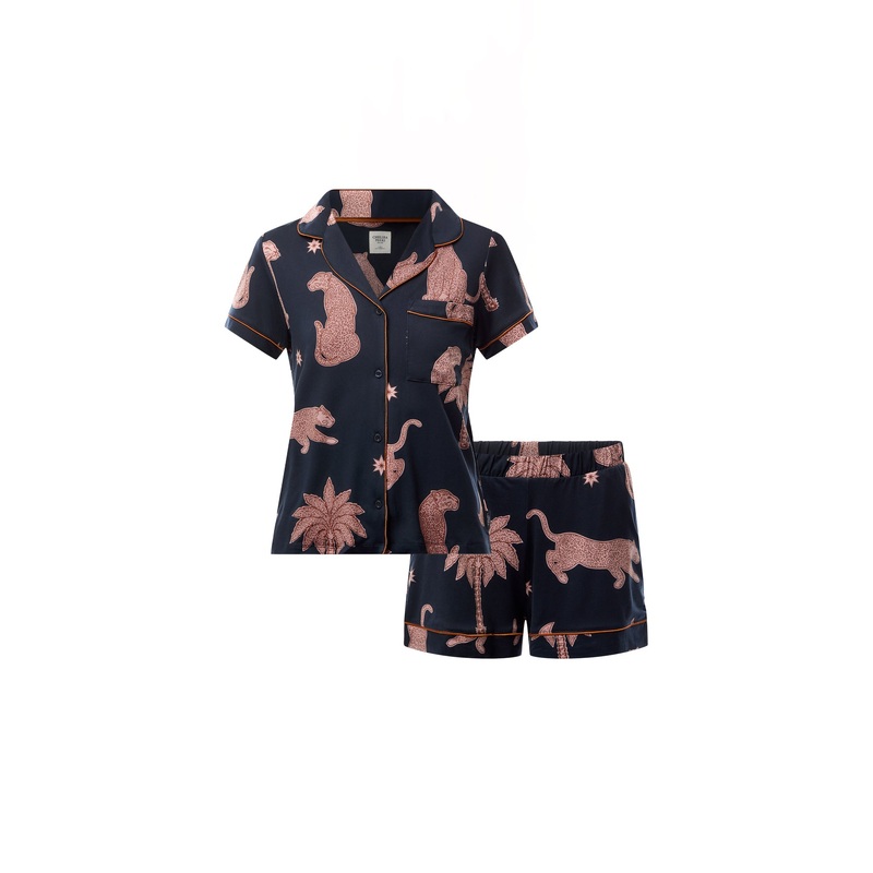 Abstract Shapes Leopard Short Set