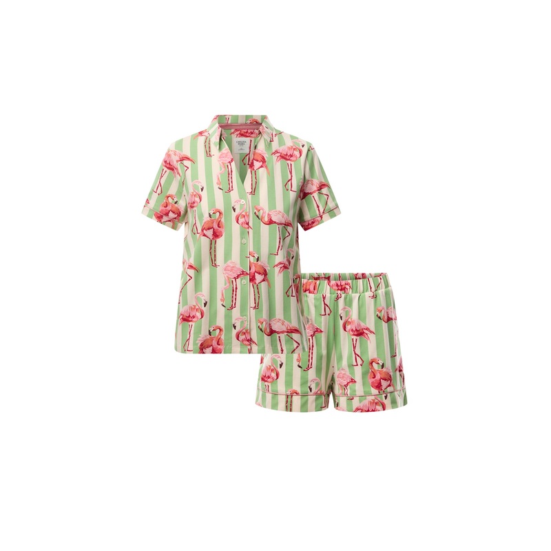 Flamingo Stripe Short Set