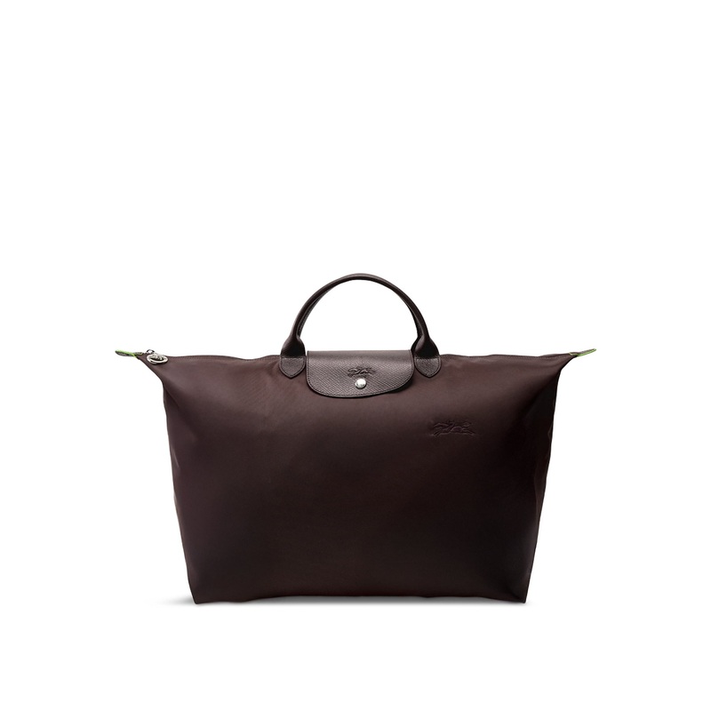 Le Pliage Green Large Travel Bag Mocha Recycled Canvas