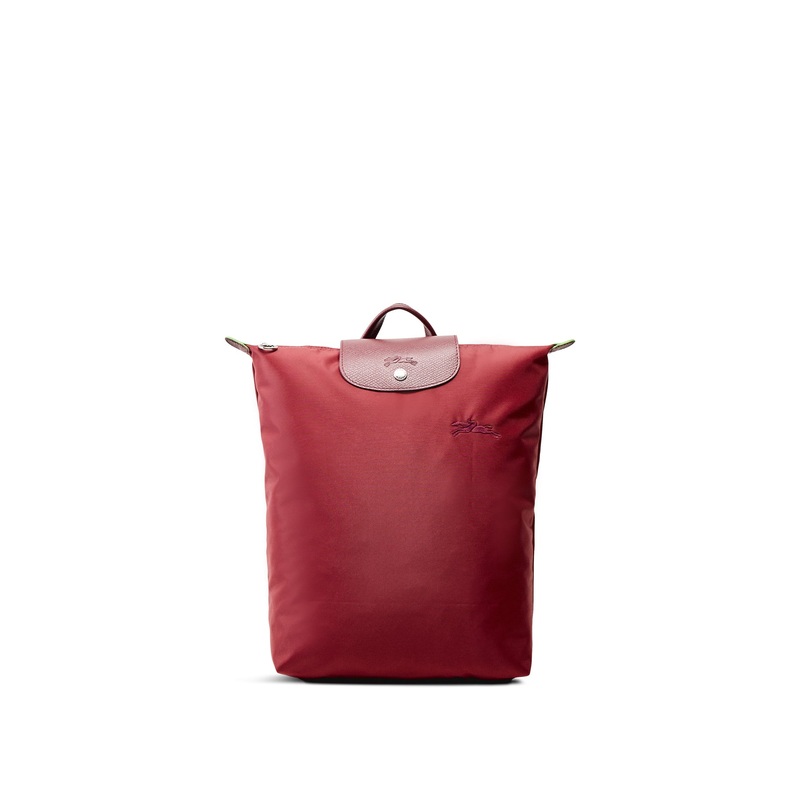 Le Pliage Green Medium Backpack Pomegranate Canvas