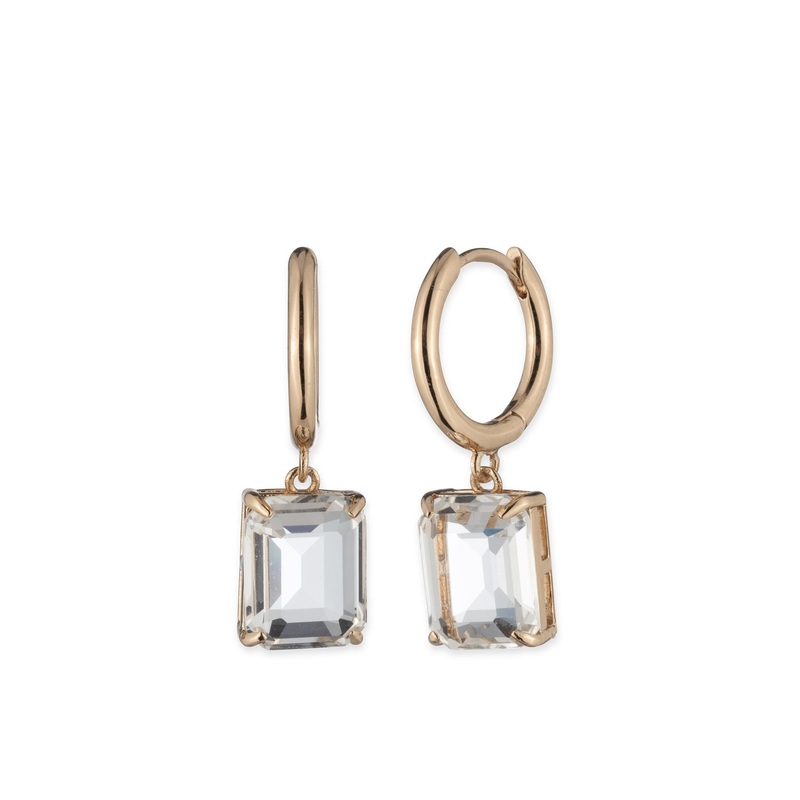 Pe Stone Huggie Drop-Gldcry Earrings