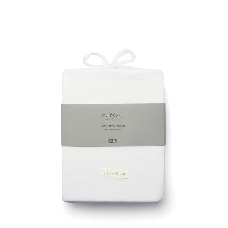 2 Cot Fitted White Sheets