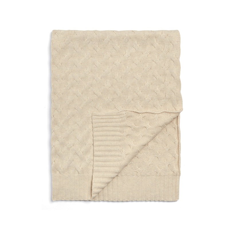 Knitted Duckling Print Cable Blanket