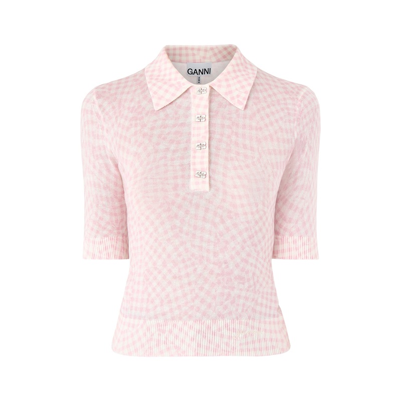 Sheer Cotton Printed Polo