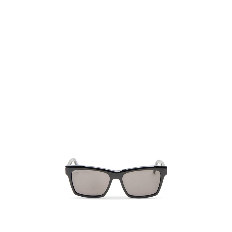 SLM104 Square Black Acetate Sunglasses