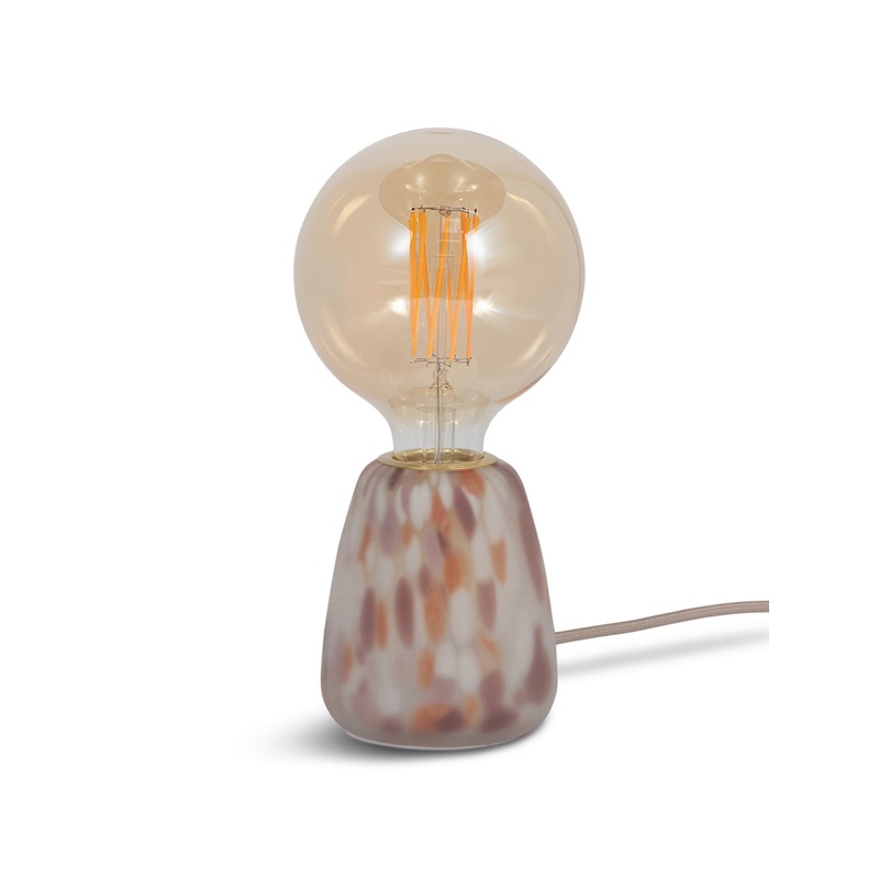 Confetti Glass Table Lamp Soft Pink/Natural