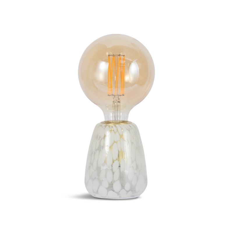 Confetti Glass Table Lamp White