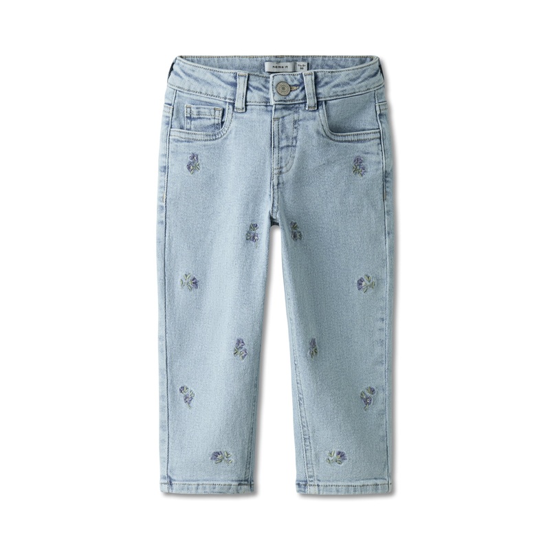 Medium Blue Denim Cotton Mom Jeans