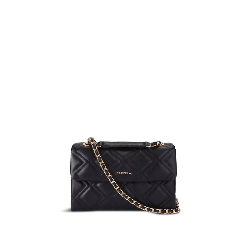 Rosa Large Chain Shoulder Bag Black