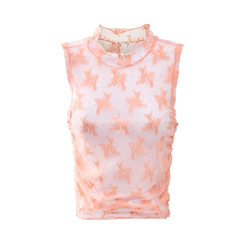 Solid Nice Try Muscle Tank Lace Sheer