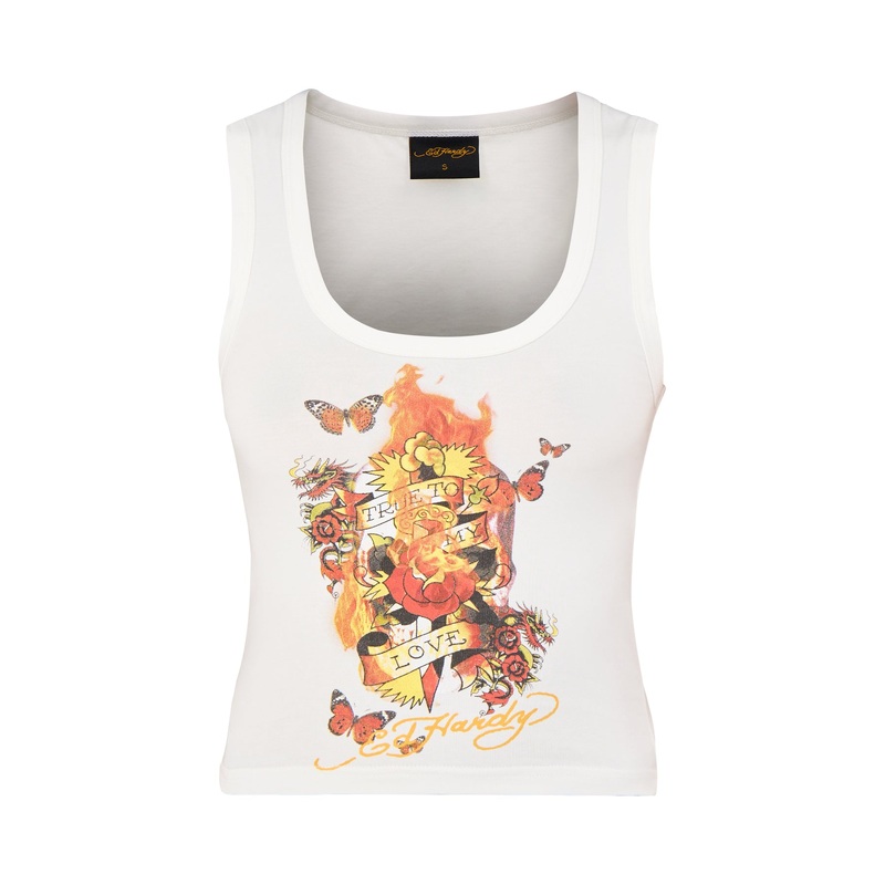 Womens True To My Love Cropped Vest Top