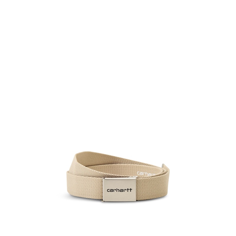Clip Belt Chrome Buckle Beige