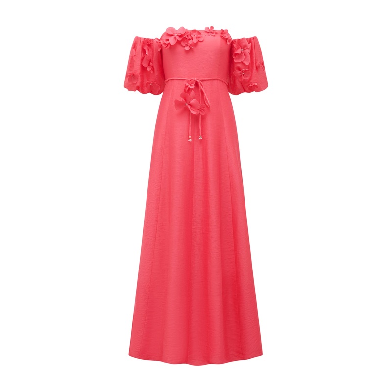 Cora Floral Applique Midi Dress