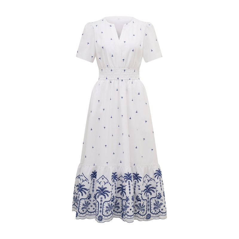 Eleanor Embroidered Midi Dress