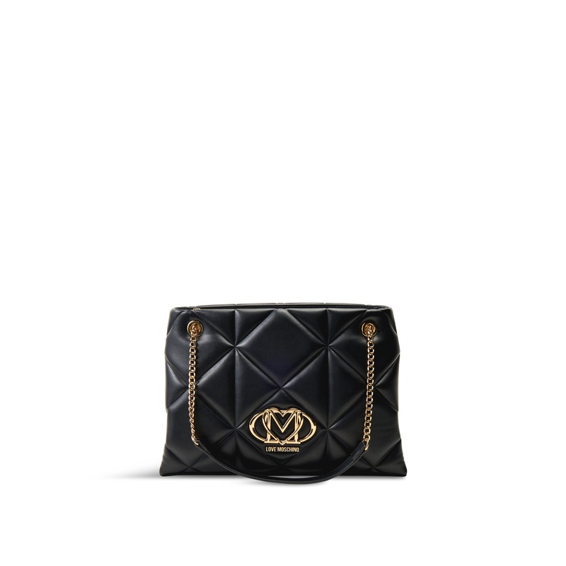 Embossed Quilt Shoulder Tote