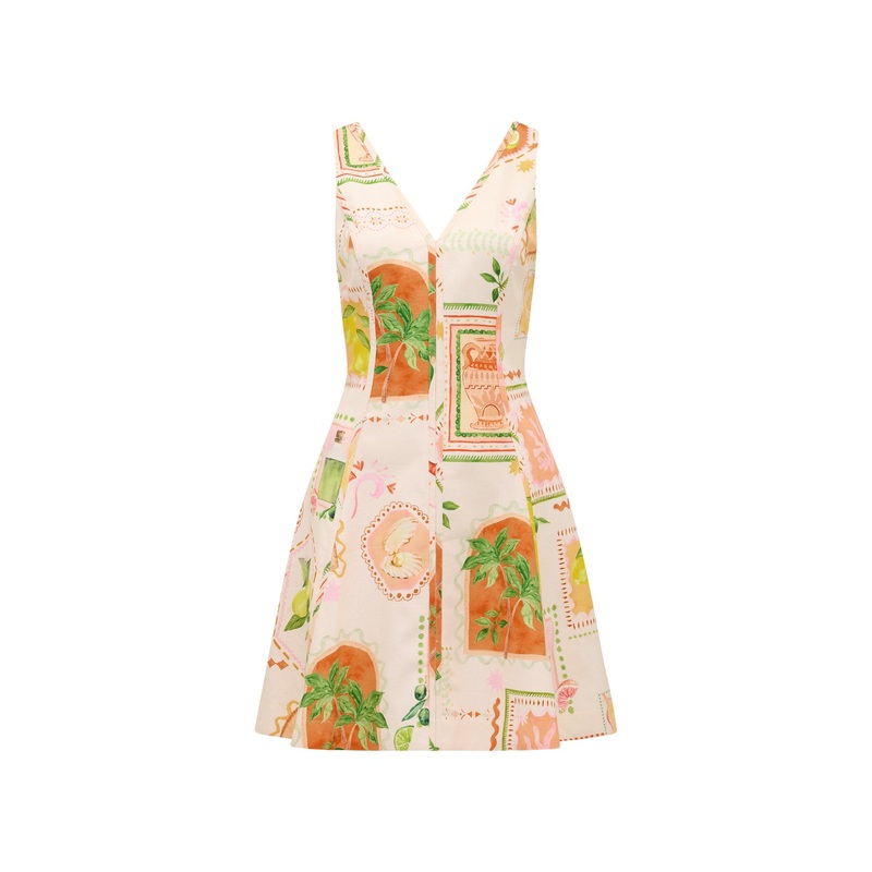 Fran Fit & Flare Linen Mini Dress