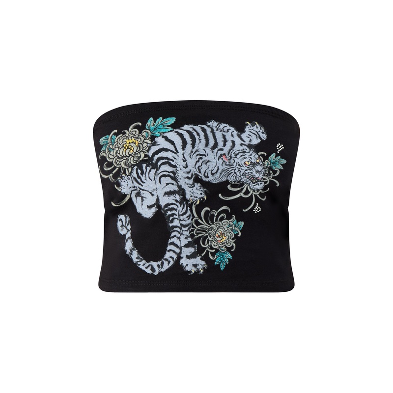 Womens Snow Tiger Diamante Bandeau Top