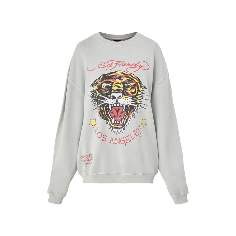 Womens Tiger-Vintage-Roar Crew Neck Sweatshirt