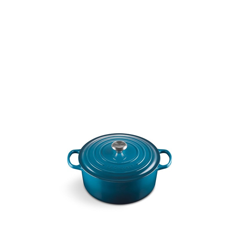 Cast Iron Round Casserole Deep Teal 28cm