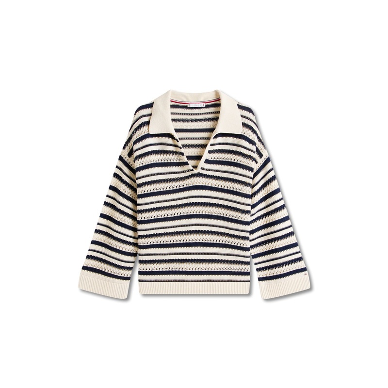 Crochet Oversized Polo Jumper