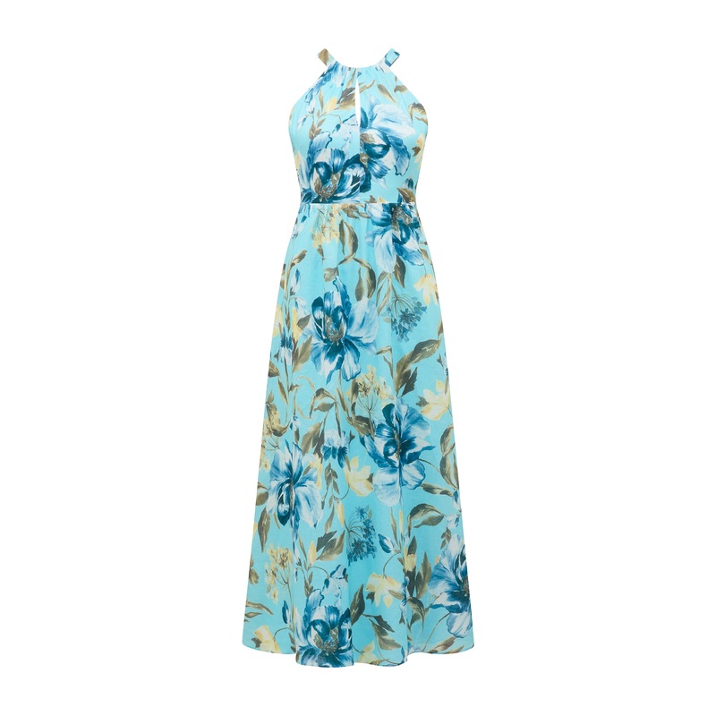 Dakota Printed Halter Neck Midi Dress