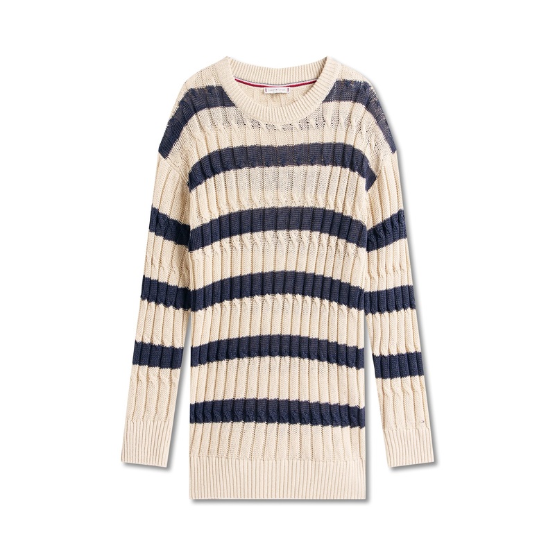 Linen Blend Cable Knit Relaxed Jumper