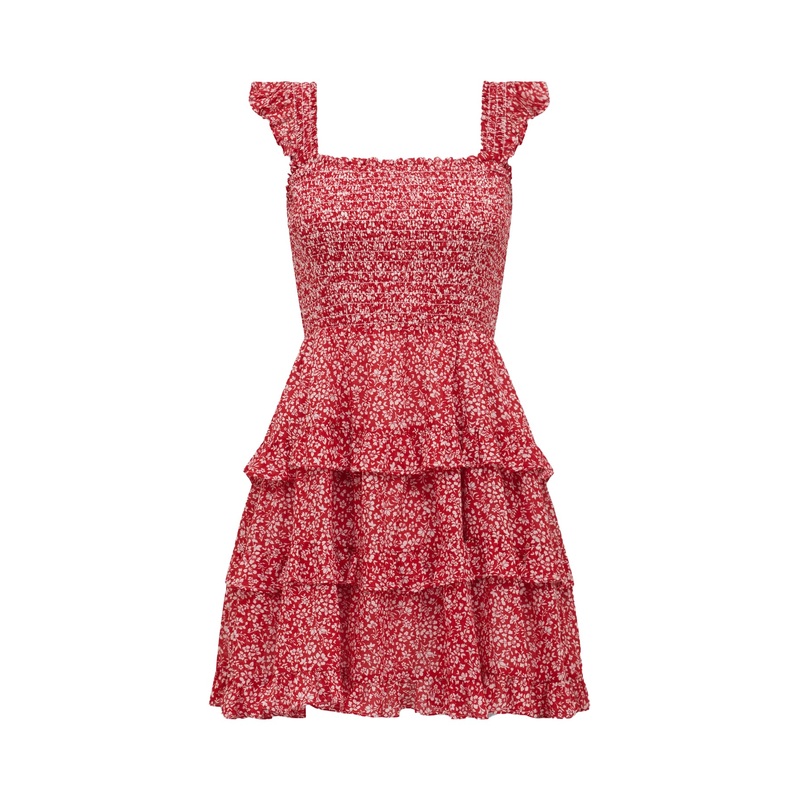 Odette Printed Cotton Mini Dress