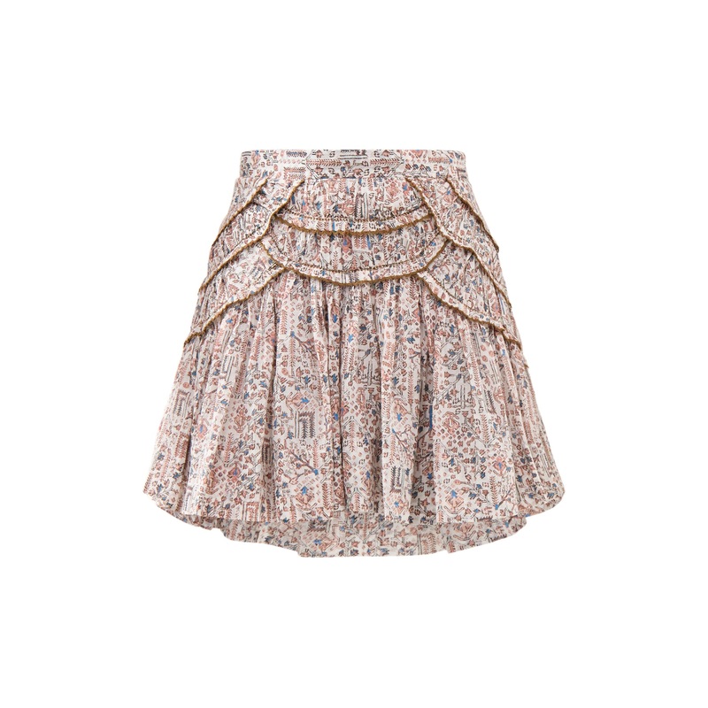 Ceole-Ga Printed Frilly Mini Skirt