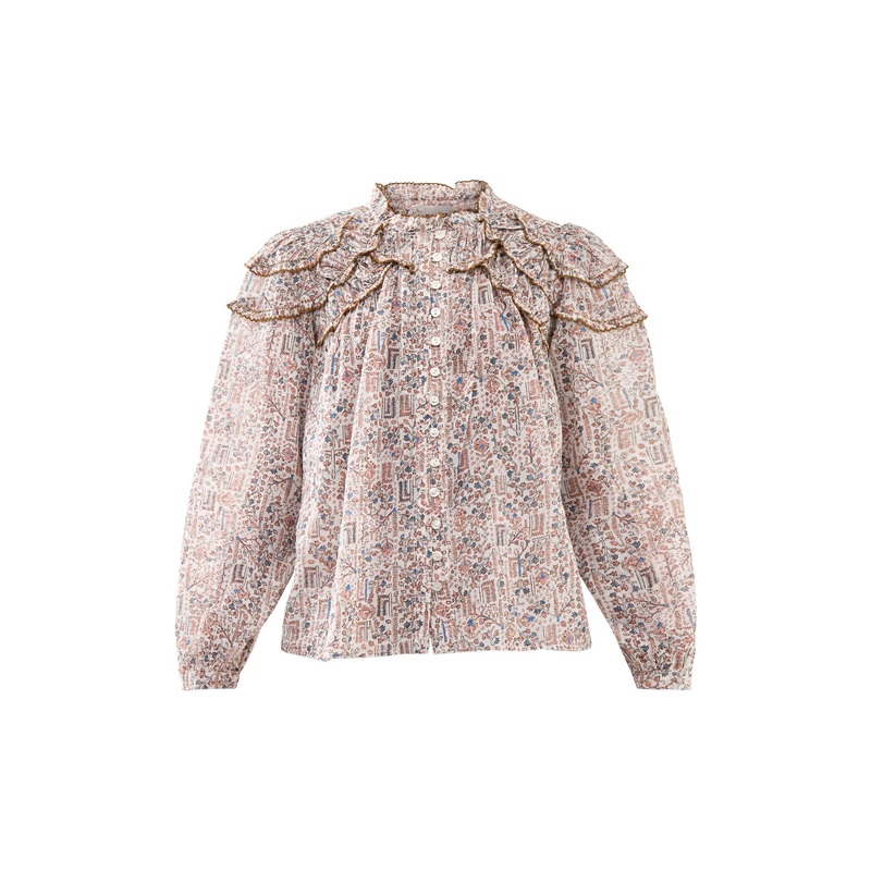 Crysta-Ga Printed Peasent Blouse