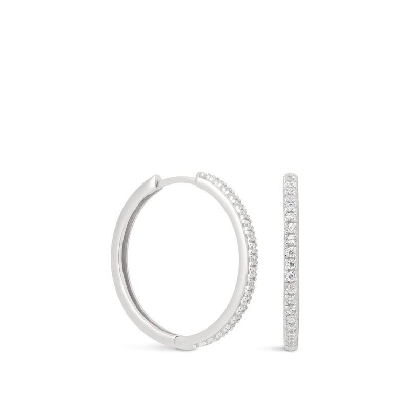 Crystal Hinge Large Hoops